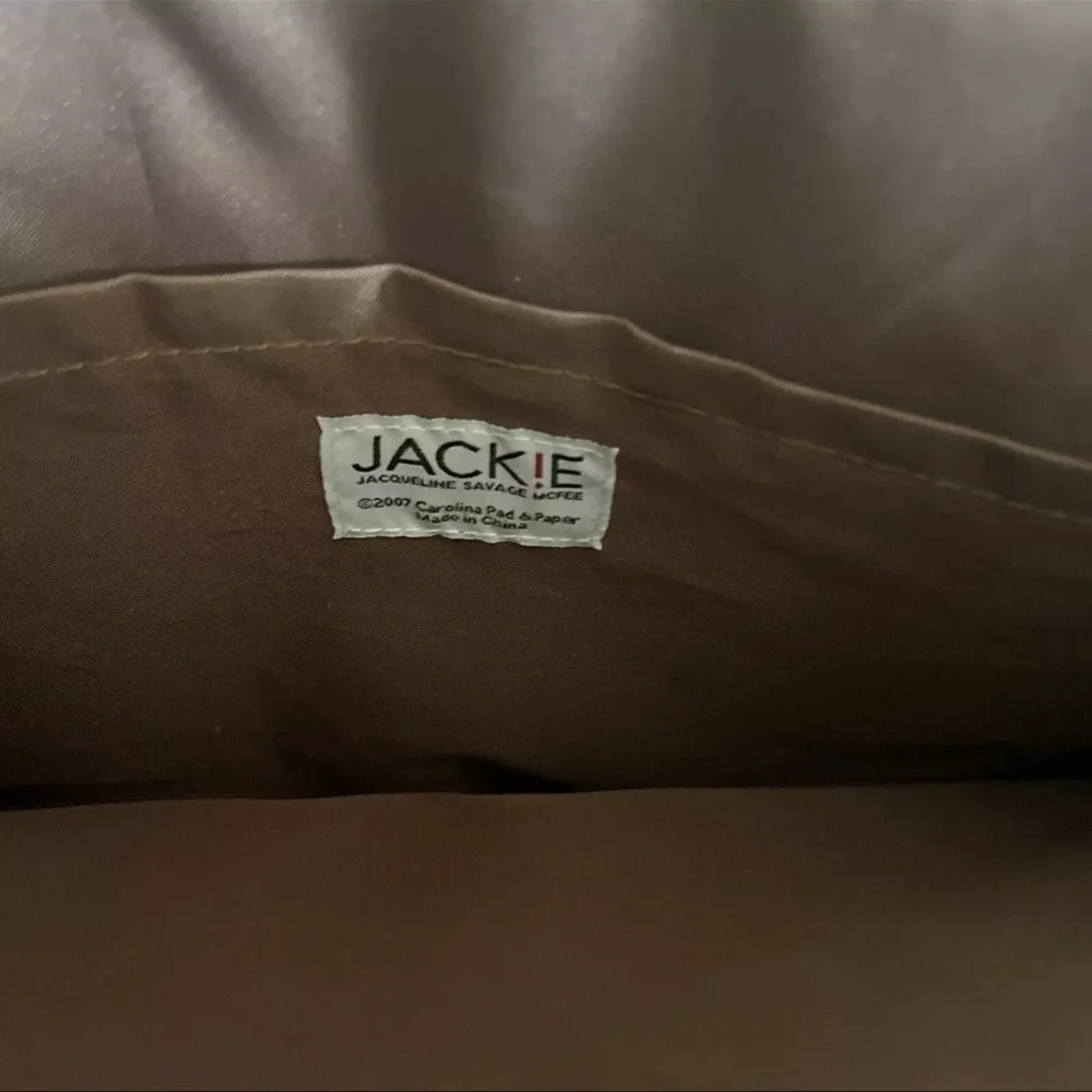 Jackie Savage McFee Laptop Bag Brown with Blue Paisley (with strap)